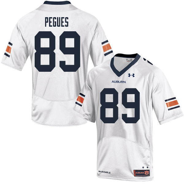Men's Auburn Tigers #89 J.J. Pegues White 2020 College Stitched Football Jersey